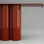 Консоль красная с цилиндрическим основанием Giorgio варинант исполнения - 2 | Loft Concept в Екатеринбурге