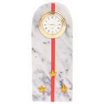 Часы погон МВД подарочные настольные из натурального камня Мрамор Military Clock варинант исполнения - 13 | Loft Concept в Екатеринбурге