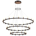 Люстра подвесная с тремя круглыми ярусами и цилиндрическими плафонами Arnaut Light варинант исполнения - 4 | Loft Concept в Екатеринбурге