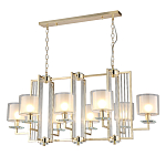 Люстра прямоугольной формы с 8-ю цилиндрическими плафонами из стекла Laurent варинант исполнения - 6 | Loft Concept в Екатеринбурге