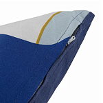 Подушка декоративная хлопковая синего цвета с абстрактным принтом Elysian Flow Azure варинант исполнения - 4 | Loft Concept в Екатеринбурге