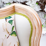 Кресло из натурального бука золотистое с изображением птиц и цветов Blooming Birds варинант исполнения - 2 | Loft Concept в Екатеринбурге