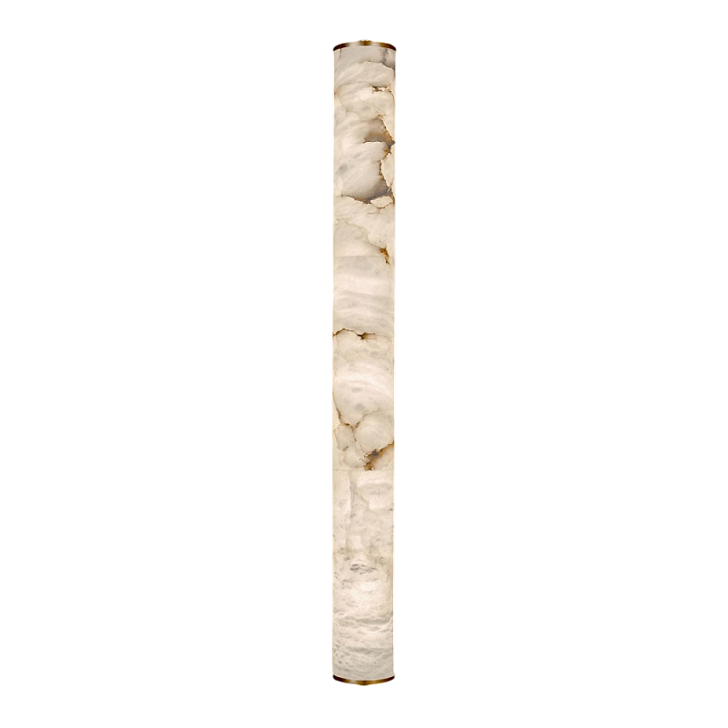 Бра цилиндрической формы из натурального алебастра Alabaster Geometry Белый Латунь в Екатеринбурге | Loft Concept 