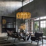 Люстра подвесная круглая с изогнутыми металлическими дугами и ниспадающими цепочками 65 см Atlantis Chain варинант исполнения - 9 | Loft Concept в Екатеринбурге