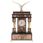 Часы настольные из яшмы и бронзы с декором в виде горного орла Eagle Stone Clock варинант исполнения - 1 | Loft Concept в Екатеринбурге