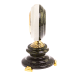 Часы настольные бронзовые из натуральных камней Мрамор и Змеевик Stone Clock варинант исполнения - 6 | Loft Concept в Екатеринбурге