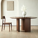 Стол обеденный круглый с двойной столешницей Walnut Wood Table варинант исполнения - 9 | Loft Concept в Екатеринбурге