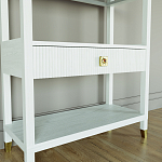 Стеллаж Elsa Dreams White со стеклянными полками и ящиком варинант исполнения - 2 | Loft Concept в Екатеринбурге