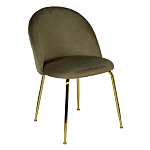 Стул велюровый хаки на золотистых металлических ножках Vendramin Chair варинант исполнения - 2 | Loft Concept в Екатеринбурге