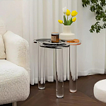 Дизайнерский журнальный стол с фигурной столешницей на 3-х прозрачных ножках Rahakif варинант исполнения - 4 | Loft Concept в Екатеринбурге