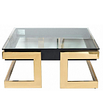 Стол журнальный квадратный с стеклянной столешницей Alonso Glass варинант исполнения - 1 | Loft Concept в Екатеринбурге