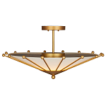 Потолочный светильник в форме конуса с каркасом золотого цвета и тканевым абажуром Inspiration in Light варинант исполнения - 3 | Loft Concept в Екатеринбурге