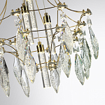 Люстра подвесная из металла с хрустальными подвесками прозрачного цвета Quasar 41 варинант исполнения - 3 | Loft Concept в Екатеринбурге