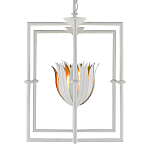 Люстра белая прямоугольная с абажурами в виде цветков тюльпана White Tulips варинант исполнения - 3 | Loft Concept в Екатеринбурге