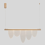 Люстра подвесная с пятью прозрачными элементами в форме лепестков и золотистым металлическим основанием DALI Tonin Casa варинант исполнения - 3 | Loft Concept в Екатеринбурге