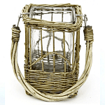 Кашпо стеклянное в плетёной корзине Argo варинант исполнения - 1 | Loft Concept в Екатеринбурге