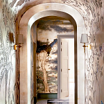 Обои ручная роспись Bamboo River Blossom Original colourway on Deep Rich Gold gilded paper with pearlescent antiquing варинант исполнения - 2 | Loft Concept в Екатеринбурге