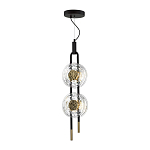 Подвесной светильник с черным основанием и золотистым декором Bruno Duo варинант исполнения - 2 | Loft Concept в Екатеринбурге