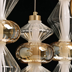 Люстра с плафонами из прозрачного и янтарного стекла в виде шаров и ромбов Gabriel Scott Luna варинант исполнения - 11 | Loft Concept в Екатеринбурге