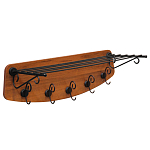 Вешалка настенная с металлической полкой и 5-ю черными крючками Noble Branches варинант исполнения - 1 | Loft Concept в Екатеринбурге