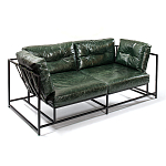 Диван Лофт Натуральная Винтажная кожа Зеленый Two Seat Encounter Leather Sofa варинант исполнения - 3 | Loft Concept в Екатеринбурге
