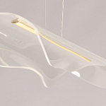 Люстра линейная с прозрачным волнообразным плафоном Wave Line варинант исполнения - 9 | Loft Concept в Екатеринбурге