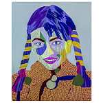 Картина с вышивкой Портрет wall panel People with the yellow ear 3 варинант исполнения - 3 | Loft Concept в Екатеринбурге