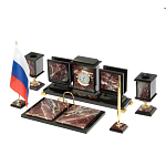 Настольный письменный набор из креноида и змеевика на бронзовых ножках Marble Accessory варинант исполнения - 2 | Loft Concept в Екатеринбурге