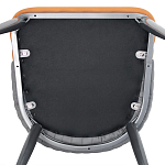 Стул оранжевый с высокой спинкой из искуственной кожи на серых металлических ножках Enigma Orange варинант исполнения - 5 | Loft Concept в Екатеринбурге