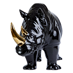Статуэтка черный носорог с золотыми рогами Golden Horned Black Rhino варинант исполнения - 2 | Loft Concept в Екатеринбурге