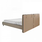 Кровать двуспальная серая с изголовьем из экокожи и ткани Modern Look варинант исполнения - 2 | Loft Concept в Екатеринбурге