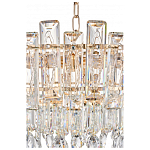 Круглая люстра с хрустальными подвесками на золотистом каркасе Gorgeous Crystal Light варинант исполнения - 5 | Loft Concept в Екатеринбурге