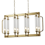 Люстра прямоугольная с 8-ю стеклянными плафонами цилиндрической формы Jeanette варинант исполнения - 1 | Loft Concept в Екатеринбурге