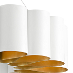 Люстра круглая фактурная в сочетании белого и золотого цвета Wide Stripes of Ribbon варинант исполнения - 1 | Loft Concept в Екатеринбурге