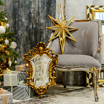 Зеркало настенное в ажурной раме золотого цвета с эффектом старины Classic Ornament Mirror варинант исполнения - 2 | Loft Concept в Екатеринбурге