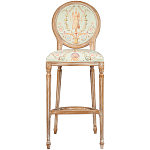 Барный стул из массива бука светло-зеленый с растительным орнаментом Raffael Angel Green Bar stool варинант исполнения - 1 | Loft Concept в Екатеринбурге