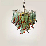 Люстра стеклянная с зелеными лепестками Green Leaf Fall варинант исполнения - 3 | Loft Concept в Екатеринбурге