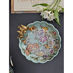 Блюдо из голубого фарфора с бронзовой птичкой Blue Garden варинант исполнения - 5 | Loft Concept в Екатеринбурге