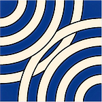 Дизайнерская плитка с узором Круги синяя варинант исполнения - 2 | Loft Concept в Екатеринбурге