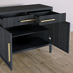 Буфет Primo с двумя ящиками и двумя фасадами Черный дуб варинант исполнения - 5 | Loft Concept в Екатеринбурге