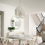 Люстра белая с несколькими ярусами деревянных палочек Bright Wooden Chandelier варинант исполнения - 6 | Loft Concept в Екатеринбурге