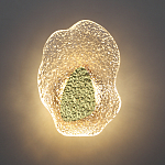 Бра с рельефным волнообразным стеклянным плафоном и вставкой из мрамора Liquid Stone варинант исполнения - 4 | Loft Concept в Екатеринбурге