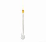 Подвесной светильник с плафоном в форме капли на золотистом каркасе Raindrop варинант исполнения - 2 | Loft Concept в Екатеринбурге