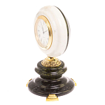 Часы настольные бронзовые из натуральных камней Мрамор и Змеевик Stone Clock варинант исполнения - 5 | Loft Concept в Екатеринбурге