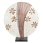 Настольная лампа из перламутра и дерева на подставке Indonesian Shell Flower варинант исполнения - 3 | Loft Concept в Екатеринбурге