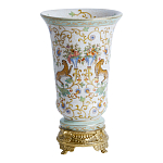 Ваза из фарфора на бронзовом основании Turquoise Blooming Garden варинант исполнения - 1 | Loft Concept в Екатеринбурге