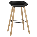 Барный стул на ножках из натурального дерева Boras Black варинант исполнения - 1 | Loft Concept в Екатеринбурге