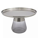 Кофейный столик с основанием из закаленного стекла Classic Round Gray Table варинант исполнения - 1 | Loft Concept в Екатеринбурге