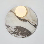 Бра круглое с каменным основанием и плафоном из стекла Shaw Marble Lighting варинант исполнения - 1 | Loft Concept в Екатеринбурге