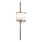 Бра вертикальное с белым полукруглым плафоном и длинным стержнем L Kichler варинант исполнения - 1 | Loft Concept в Екатеринбурге